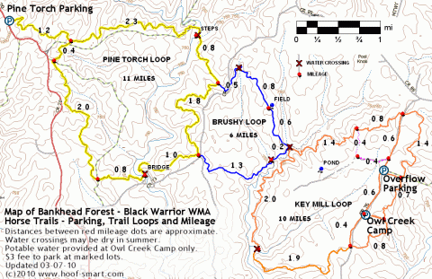 map of horse trails in bankhead national forest