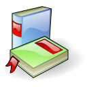 blue and green books clipart